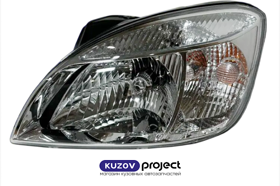 Фара левая (хром) механический корректор Kia Rio 2005-2011 (Китай)