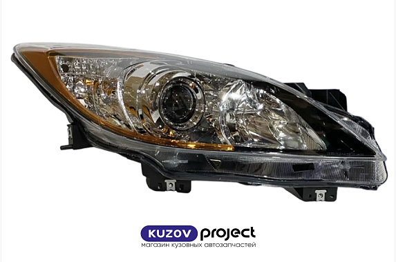 Фара правая с электрическим корректором Mazda 3 2008-2013 (Китай)