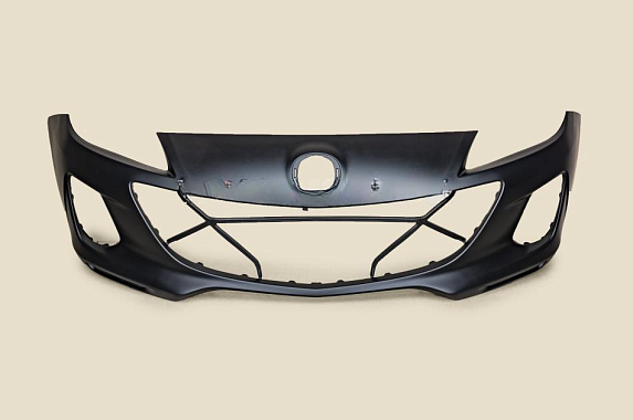 Бампер передний (лекало под омыватели) Mazda 3 2011-2013 (Тайвань)